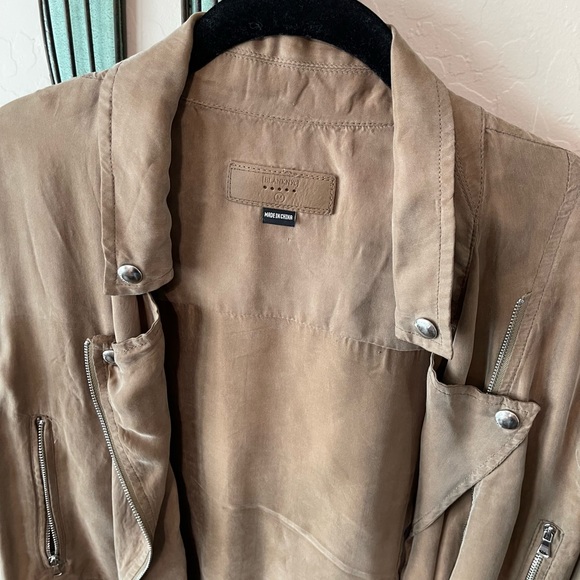 Blank NYC Suede like brown Carmel biker moto jacket Small - Picture 2 of 5